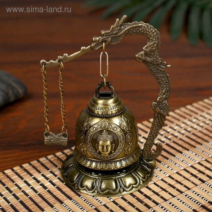 Колокол-гонг металл настольный  Колокол-гонг металл настольный "Будда" d=4,8 см 11,2х9,5х9,5 см