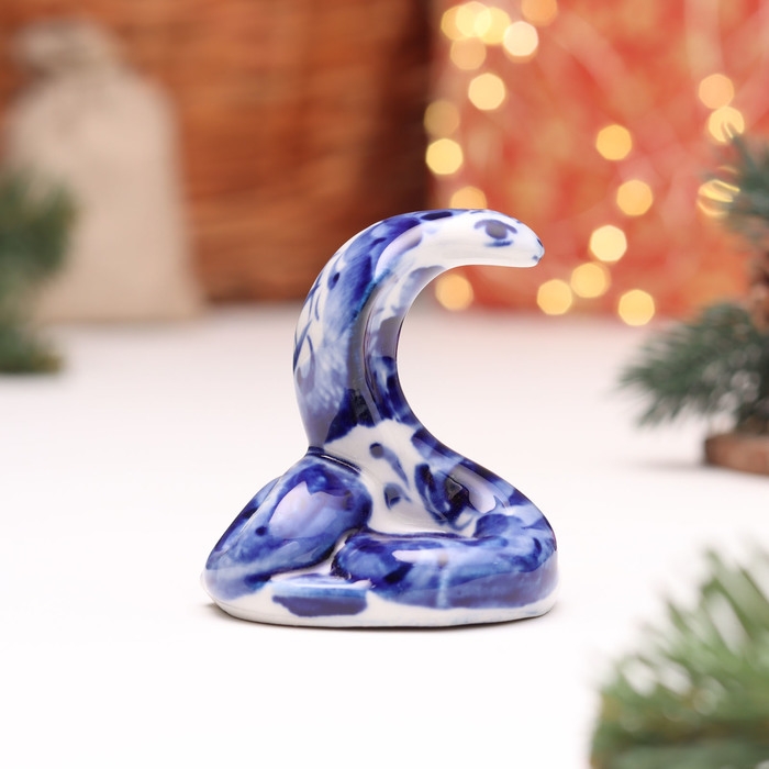 Новый год. Сувенир символ года Новый год. Сувенир символ года "Змея", №12, гжель, 6 см