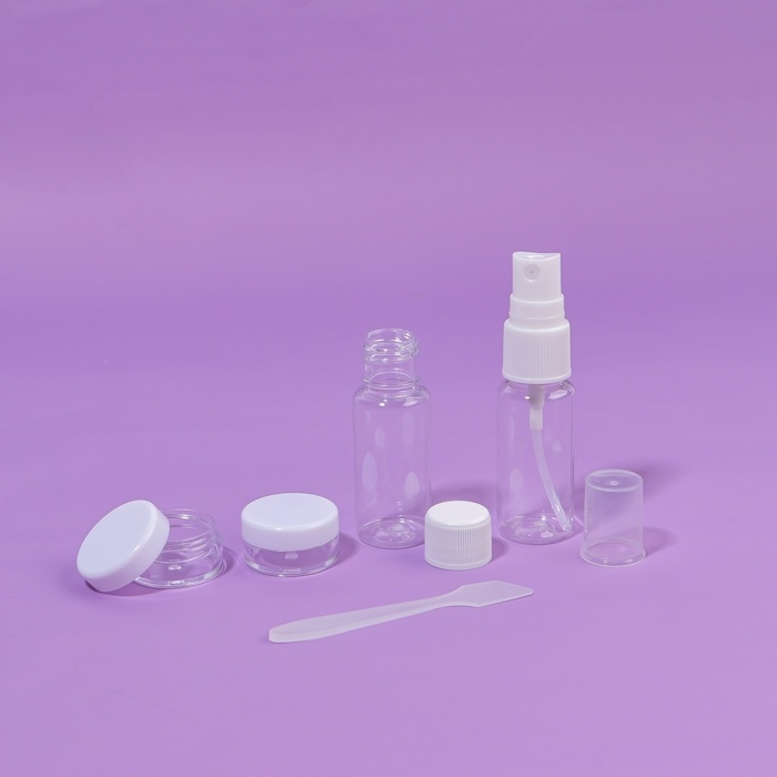 Набор для хранения, 5 предметов, цвет прозрачный/белый Набор для хранения, 5 предметов, цвет прозрачный/белый