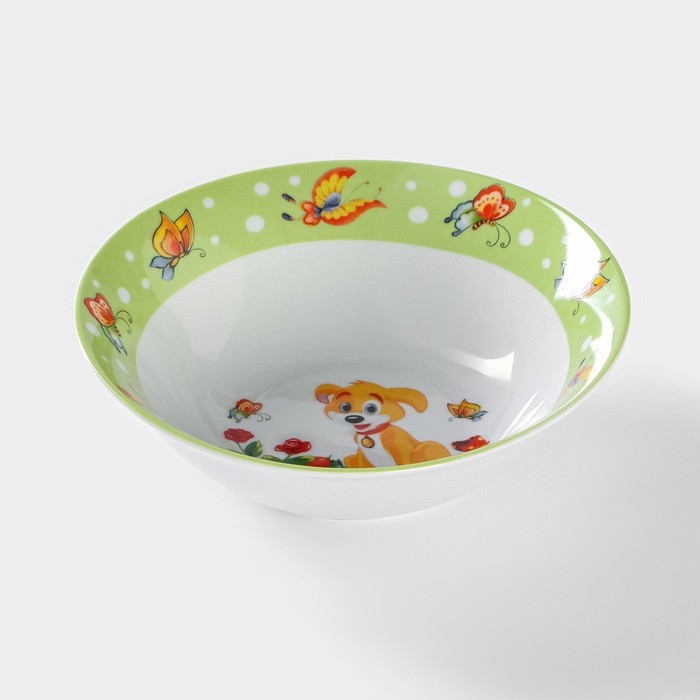 Набор детской посуды из керамики Доляна «Щенок», 3 предмета: кружка 230 мл, миска 400 мл, тарелка d=18 см Набор детской посуды из керамики Доляна «Щенок», 3 предмета: кружка 230 мл, миска 400 мл, тарелка d=18 см