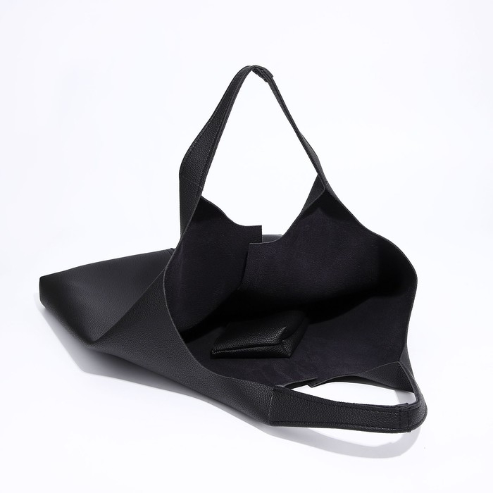 Сумка-шопер женская, TEXTURA, большой размер, цвет чёрный