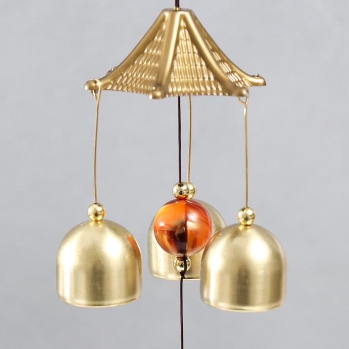 Музыка ветра металл Музыка ветра металл "Ганеша" 6 колокольчиков под бронзу 42 см