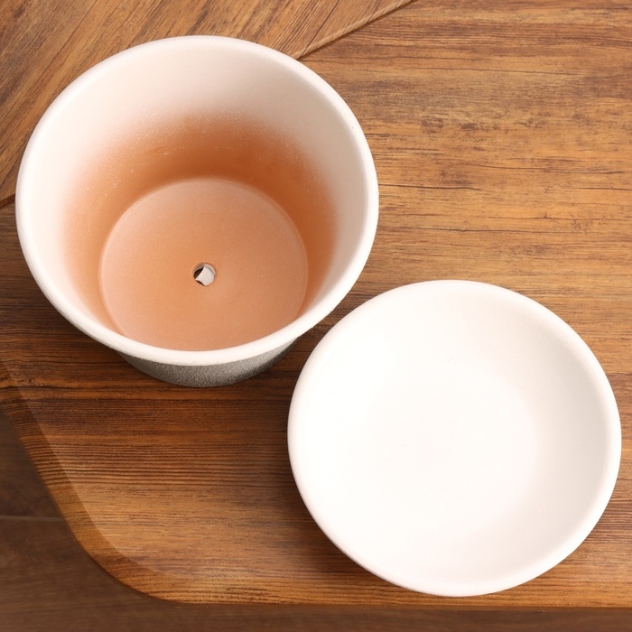 Горшок цветочный Горшок цветочный "Тренто" серый рельеф 1,4 л