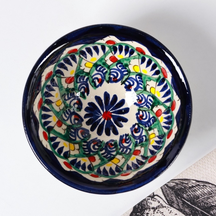 Пиала Риштанская Керамика  Пиала Риштанская Керамика "Узоры", 11 см, большая, микс