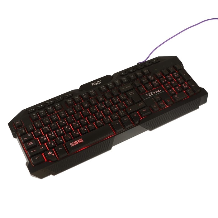 Клавиатура Qumo Fallen 2 K56, игровая, проводная,мембранная, 114 клавиш, USB, подсв, чёрная Клавиатура Qumo Fallen 2 K56, игровая, проводная,мембранная, 114 клавиш, USB, подсв, чёрная