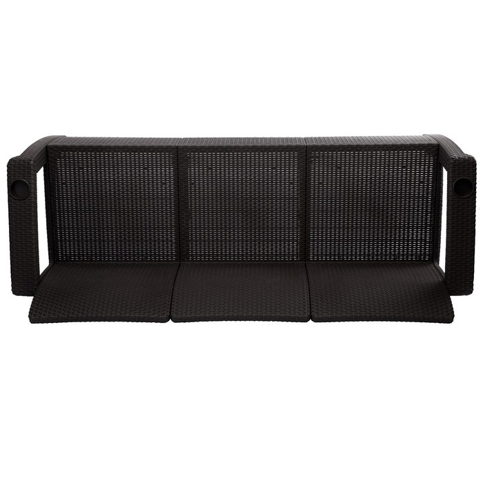 Диван Диван "Ротанг" 3-х местный, с подстаканниками, 188 см х 70 см х 79 см, цвет мокко