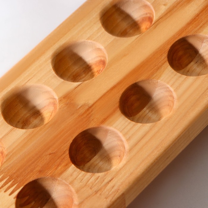 Подставка для яиц на ножках, 10 ячеек, термонаклейка на 7 яиц, береза, 25×12×5 см Подставка для яиц на ножках, 10 ячеек, термонаклейка на 7 яиц, береза, 25×12×5 см