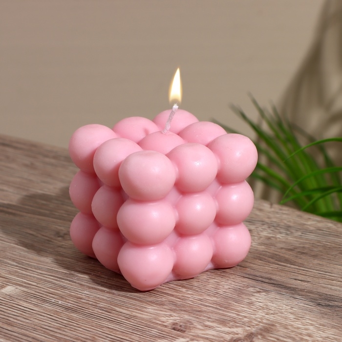 Свеча  Свеча "Шарики 3 слоя" 6х6х6 см, соевый воск МИКС