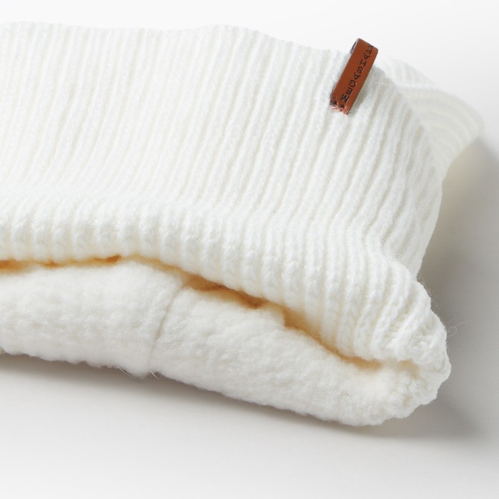 Шапка-шлем детский, цвет молочный, размер 50-52 Шапка-шлем детский, цвет молочный, размер 50-52