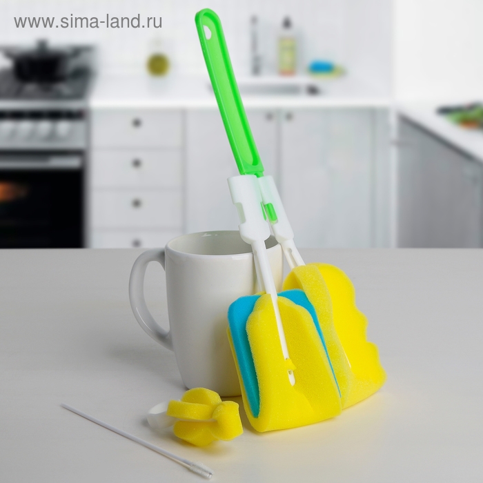 Набор ёршиков для посуды, 4 шт, цвет МИКС Набор ёршиков для посуды, 4 шт, цвет МИКС