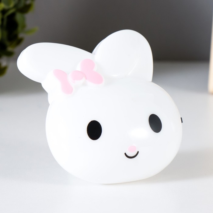 Ночник Ночник "Зайчик с бантом" LED белый 8х7х8 см RISALUX