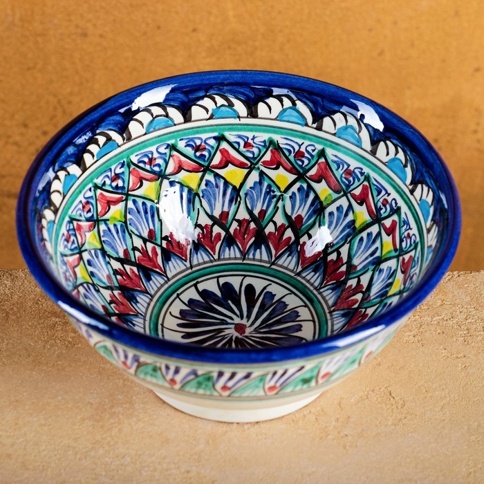 Коса Риштанская Керамика  Коса Риштанская Керамика "Узоры", 18 см, большая, синяя