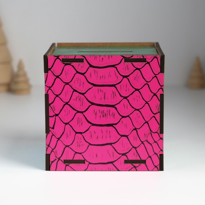 Копилка куб  Копилка куб "Змея. Богатства" 10х10х10 см