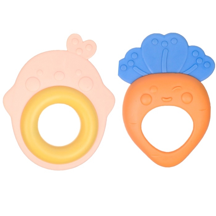 Набор погремушек с прорезывателем «Овощной микс», 2 шт Набор погремушек с прорезывателем «Овощной микс», 2 шт