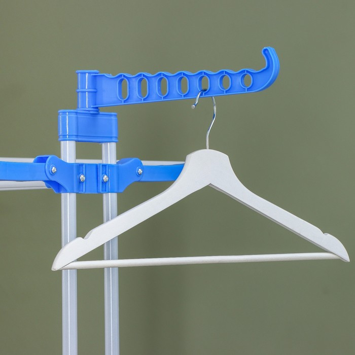 Сушилка для белья напольная трёхуровневая Доляна, 75(126)×64×170 см, рабочая длина 16 м, на колёсах Сушилка для белья напольная трёхуровневая Доляна, 75(126)×64×170 см, рабочая длина 16 м, на колёсах