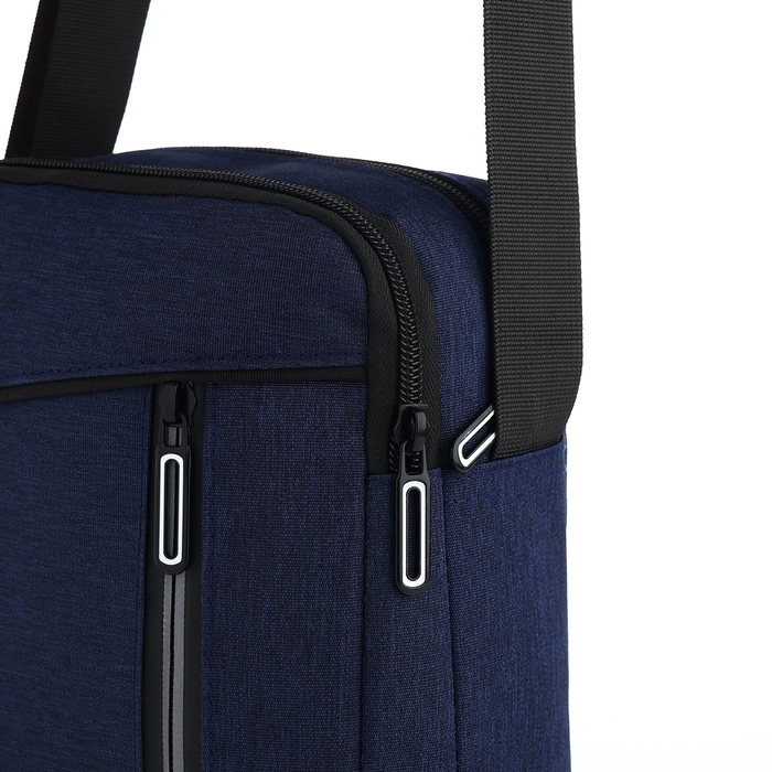 Сумка мужская на молниях, наружный карман, цвет синий Сумка мужская на молниях, наружный карман, цвет синий