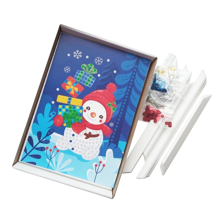 Набор для творчества. Рисунок с пайетками «Снеговик» Набор для творчества. Рисунок с пайетками «Снеговик»