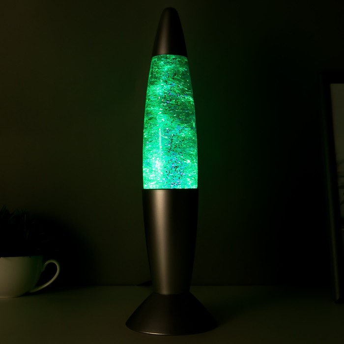 Светильник  Светильник "Тайфун" LED, лава, блёстки, серебро 35,5 см RISALUX