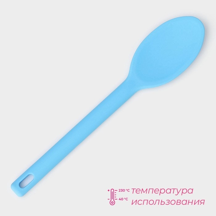 Ложка гарнирная Доляна «Люкс», 30×6×1 см, цвет голубой Ложка гарнирная Доляна «Люкс», 30×6×1 см, цвет голубой