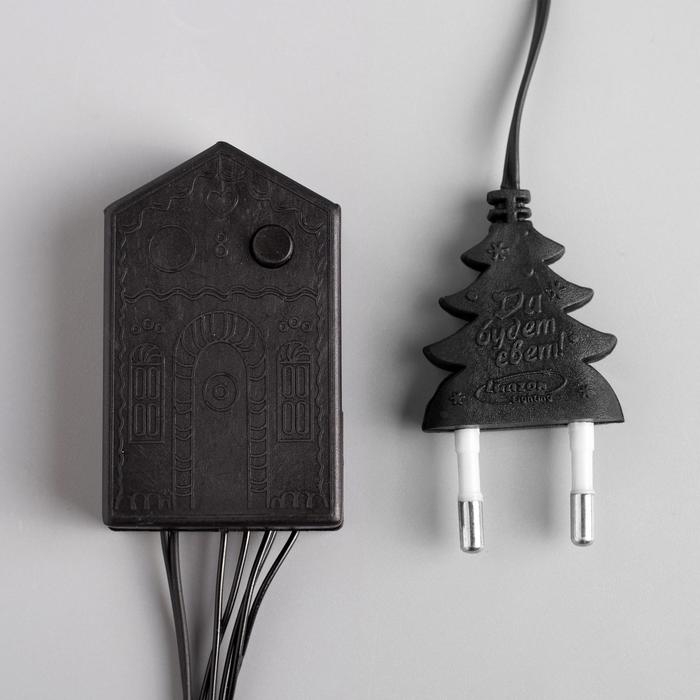 Гирлянда «Нить» 10 м, IP20, тёмная нить, 100 LED, свечение красное, 8 режимов, 220 В Гирлянда «Нить» 10 м, IP20, тёмная нить, 100 LED, свечение красное, 8 режимов, 220 В