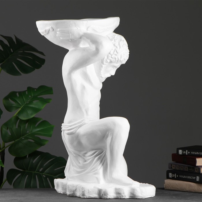 Фигура с кашпо  Фигура с кашпо "Титан" белый, 4л / 40х70х42см