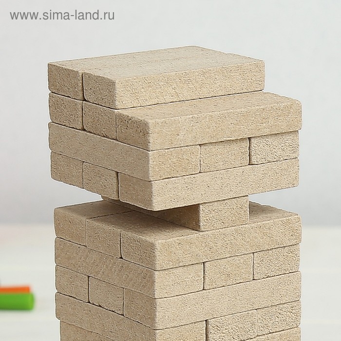 Падающая башня дженга, настольная игра Падающая башня дженга, настольная игра "Каланча", 54 бруска, 19 х 6.5 см