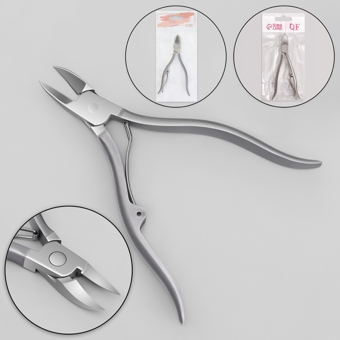 Кусачки педикюрные, эргономичная ручка, изогнутое лезвие, 12 см, длина лезвия - 17 мм, цвет серебристый Кусачки педикюрные, эргономичная ручка, изогнутое лезвие, 12 см, длина лезвия - 17 мм, цвет серебристый