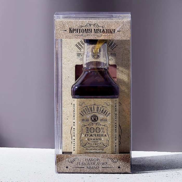 Новогодний подарочный набор косметики «Крутому мужику», гель для душа во флаконе виски 250 мл и мыло для рук 80 г , Новый Год Новогодний подарочный набор косметики «Крутому мужику», гель для душа во флаконе виски 250 мл и мыло для рук 80 г , Новый Год