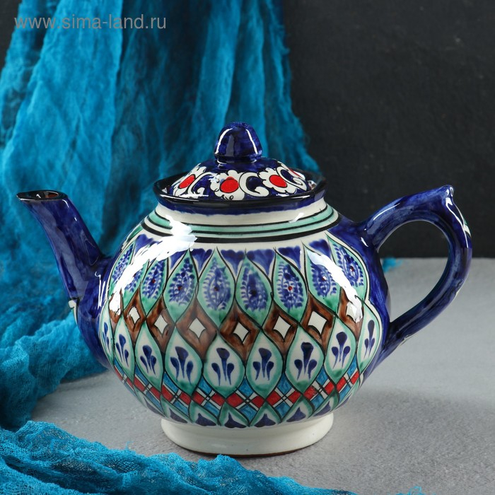 Чайник Риштанская Керамика Чайник Риштанская Керамика "Узоры", 1000 мл, микс