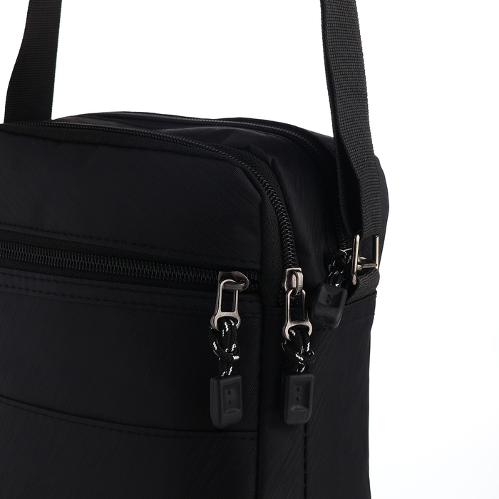 Сумка мужская на молниях, наружный карман, цвет чёрный Сумка мужская на молниях, наружный карман, цвет чёрный