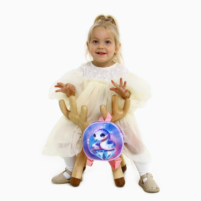 Новый год! Рюкзак детский новогодний «Волшебная змея», плюшевый, цвет фиолетовый