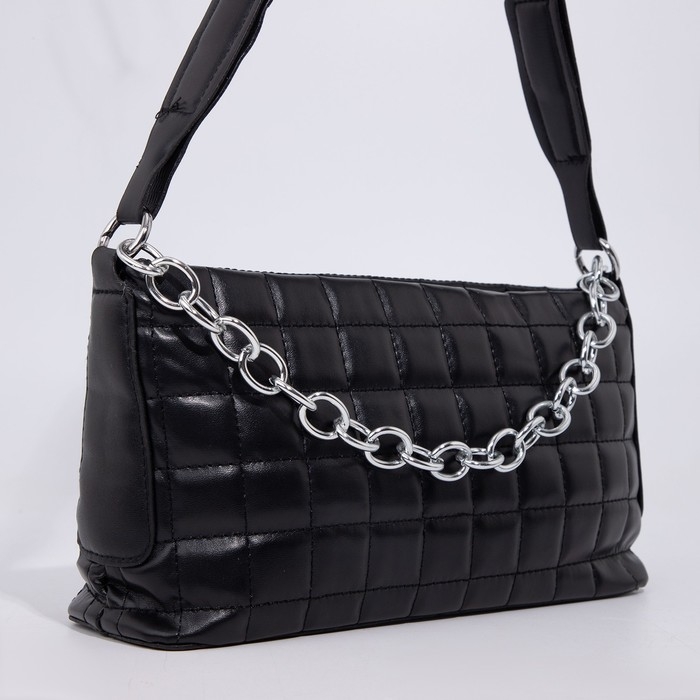 Сумка-багет на молнии, цвет чёрный Сумка-багет на молнии, цвет чёрный