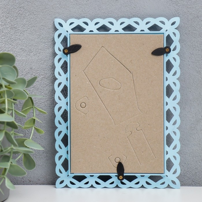 Фоторамка 10х15 см пластик L-7 голубой (пластиковый экран)