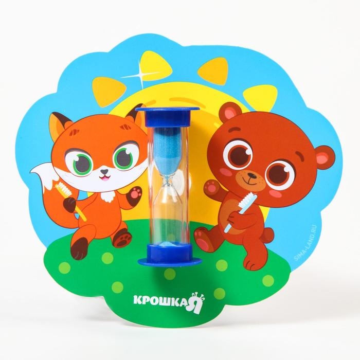 Песочные часы детские для чистки зубов на присоске «Лесные друзья», 3 минуты Песочные часы детские для чистки зубов на присоске «Лесные друзья», 3 минуты