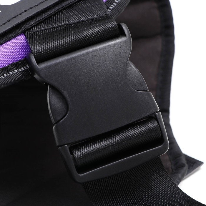 Шлейка К9 мягкая светоотражающая, размер L, ОГ 68-80 см, вес 17,5-32,5 см, фиолетовая Шлейка К9 мягкая светоотражающая, размер L, ОГ 68-80 см, вес 17,5-32,5 см, фиолетовая