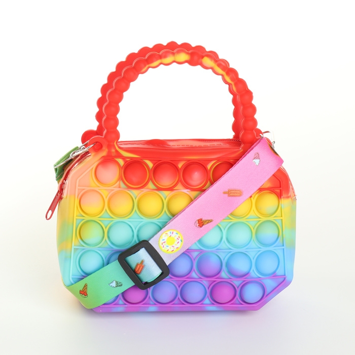 Сумка детская для девочки на молнии «Выбражулька», pop it, цвет красный