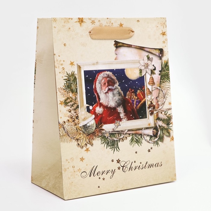 Новый год. Пакет подарочный, ламинированный, "Открытка",18 х 23 х 10 см.