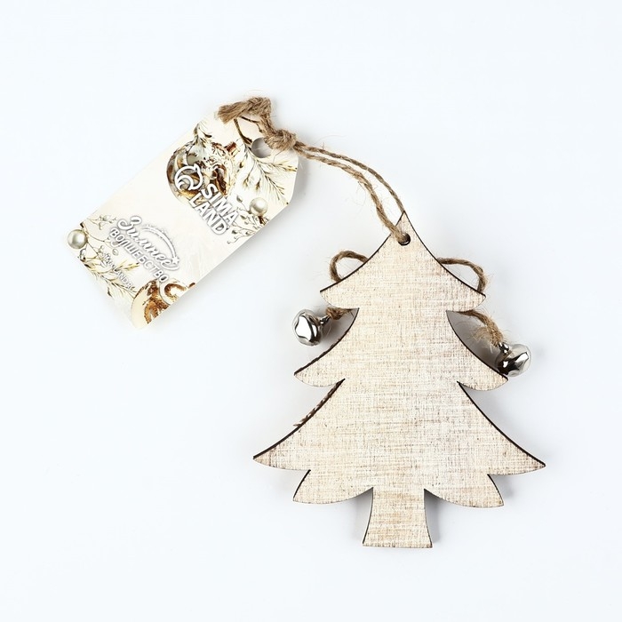 Ёлочная игрушка новогодняя «Ель», на Новый год, дерево, 9х10 см Ёлочная игрушка новогодняя «Ель», на Новый год, дерево, 9х10 см