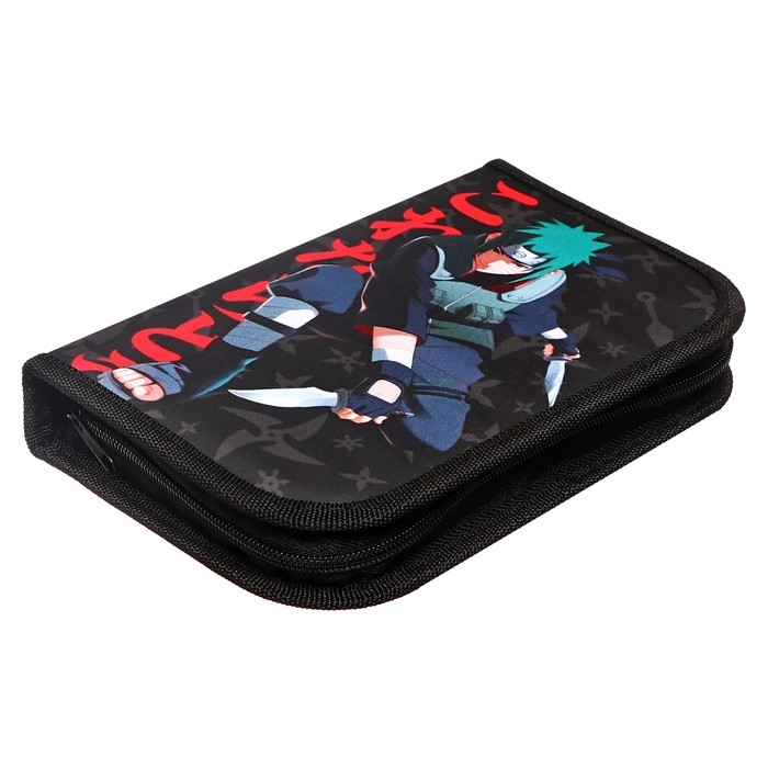 Пенал 1 секция, 130 х 210 х 40 мм, 2 откидные планки, тканевый, Calligrata TOP, Content  Пенал 1 секция, 130 х 210 х 40 мм, 2 откидные планки, тканевый, Calligrata TOP, Content "Аниме клинок"
