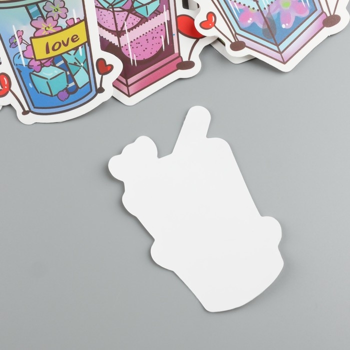 Наклейки пластик Наклейки пластик "Цветы любви" набор 60 шт 10х12 см