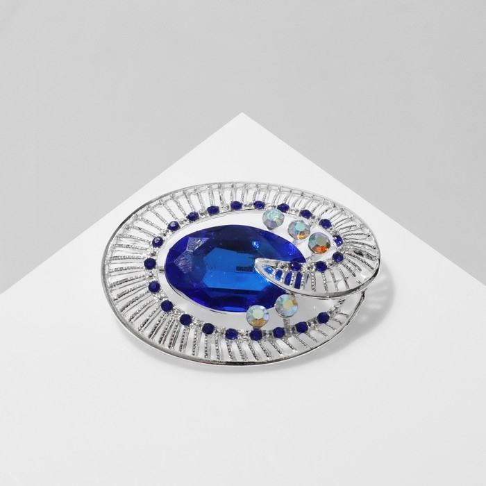 Брошь «Око», цвет синий в серебре Брошь «Око», цвет синий в серебре