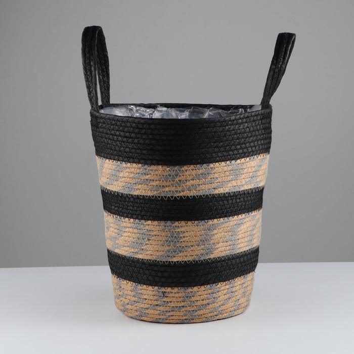 Корзина плетеная, D28xH31 BD20, рогоз Корзина плетеная, D28xH31 BD20, рогоз