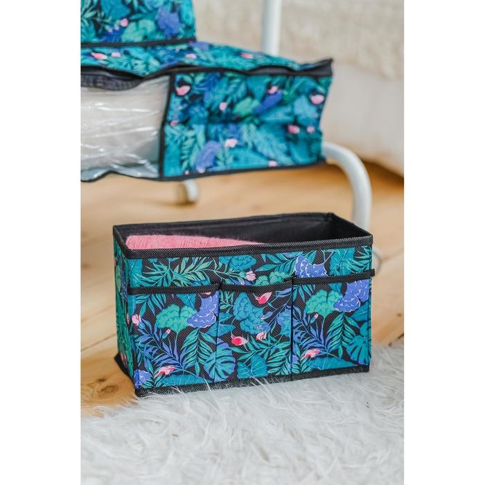 Органайзер для мелочей Доляна «Тропики», 3 кармана, 25×12×15 см, цвет синий Органайзер для мелочей Доляна «Тропики», 3 кармана, 25×12×15 см, цвет синий