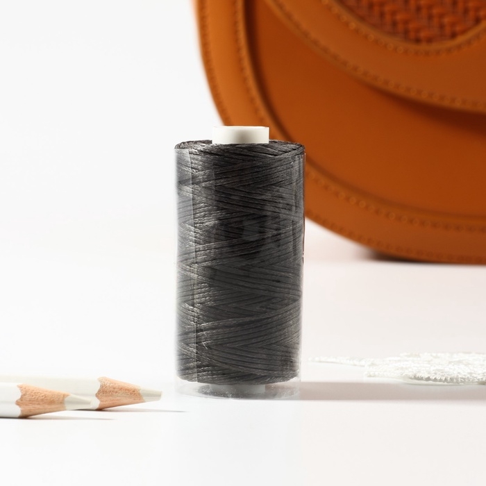 Нитки вощёные, плоские, 210D/16, 1 мм, 50 ± 2 м, цвет графит Нитки вощёные, плоские, 210D/16, 1 мм, 50 ± 2 м, цвет графит