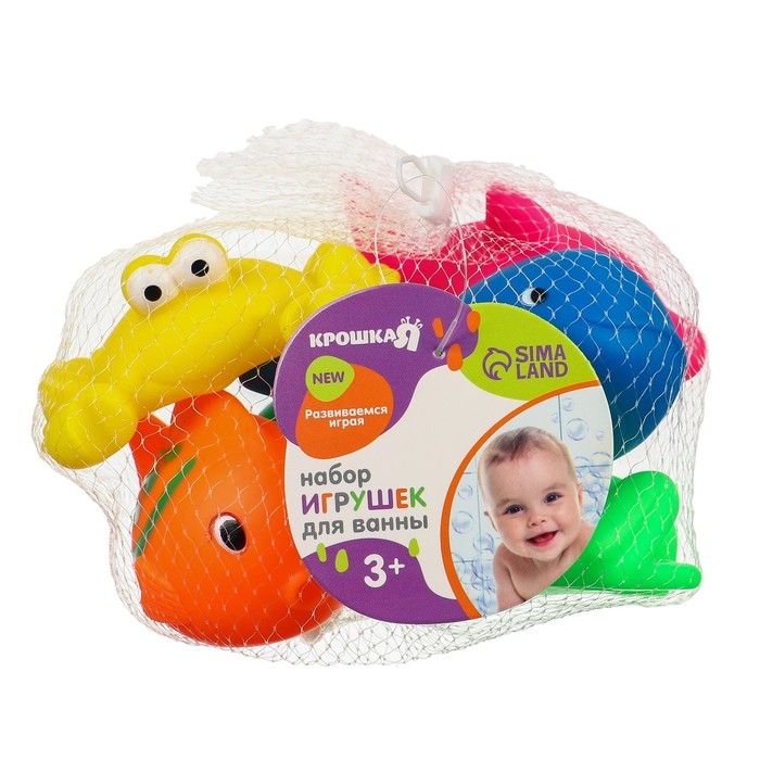 Набор резиновых игрушек для ванны «Мир моря», с пищалкой, 6 шт, Крошка Я Набор резиновых игрушек для ванны «Мир моря», с пищалкой, 6 шт, Крошка Я