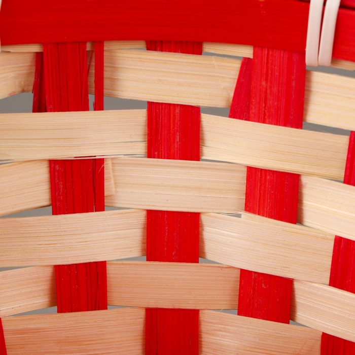 Корзина плетёная, 21 х 21 х 10/24 см, бамбук, красная Корзина плетёная, 21 х 21 х 10/24 см, бамбук, красная