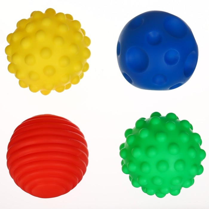 Подарочный новогодний набор развивающих тактильных мячиков «Подарок малышу», 4 шт. Подарочный новогодний набор развивающих тактильных мячиков «Подарок малышу», 4 шт.