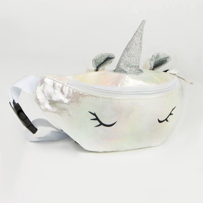 Сумка детская поясная Magiс unicorn на молнии, цвет белый Сумка детская поясная Magiс unicorn на молнии, цвет белый