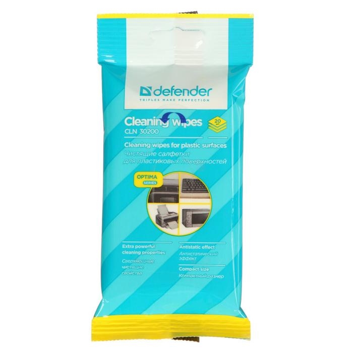 Салфетки чистящие для поверхностей, Defender Cleaning wipes, Optima, 20 штук в пакете с европодвесом Салфетки чистящие для поверхностей, Defender Cleaning wipes, Optima, 20 штук в пакете с европодвесом