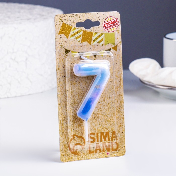 Свеча в торт на шпажке Свеча в торт на шпажке "Звездопад", цифра 7, 5,5 см